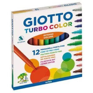 Giotto Turbo Color Μαρκαδόροι Ζωγραφικής Λεπτοί σε 12 Χρώματα