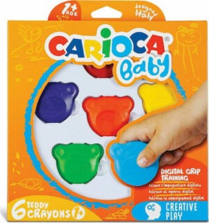 Carioca Baby Σετ Κηρομπογιές Teddy Bear Shape 6τμχ