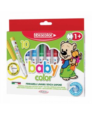 Μαρκαδόροι Baby Color με Μύτη Ασφαλείας Σετ 10τεμ FIBRACOLOR